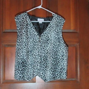 Black White Leopard Skin Print VEST XL WESTBOUND